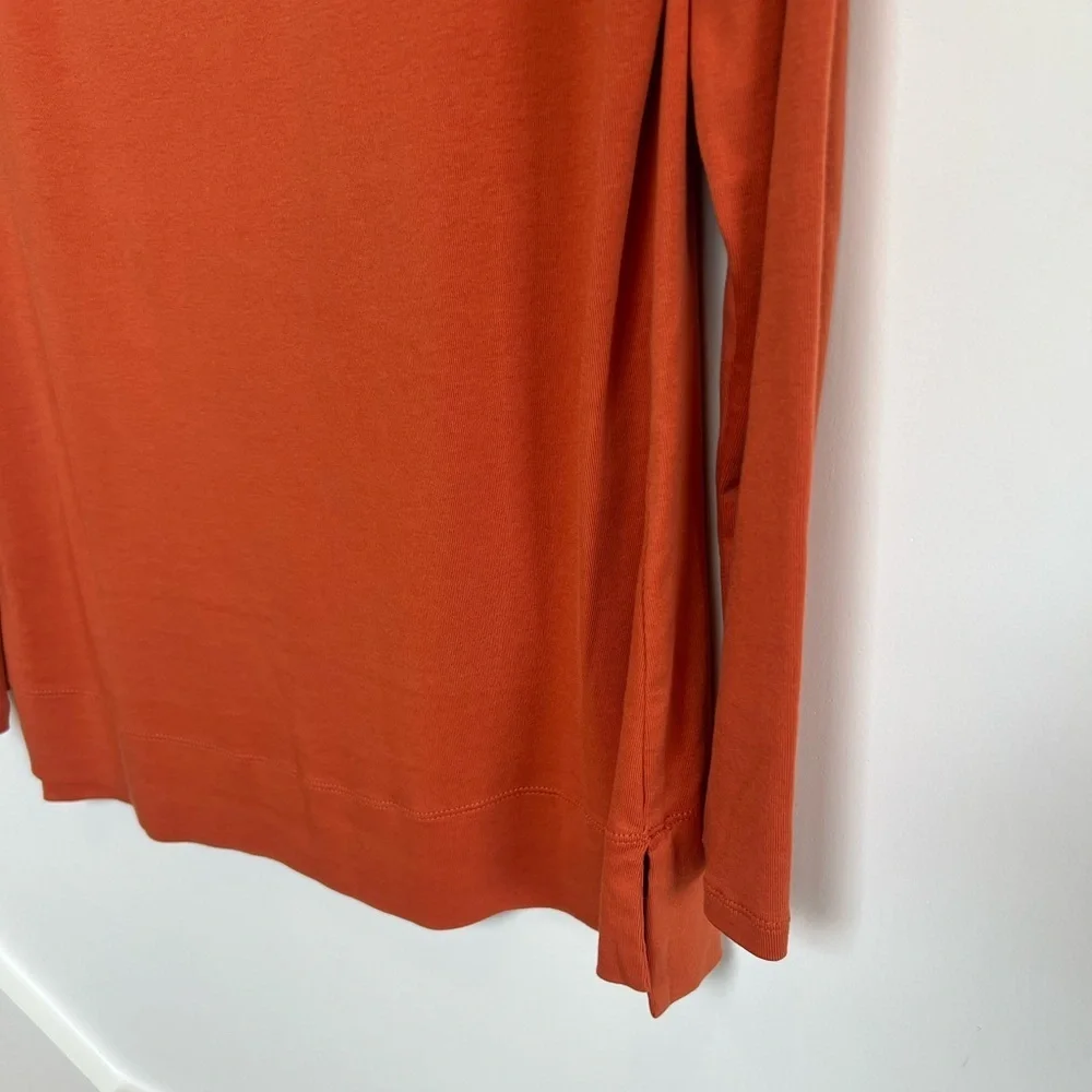 J. Jill Rust Burnt Orange Long Sleeve V-Neck Top Womens Size Medium - Picture 5 of 10